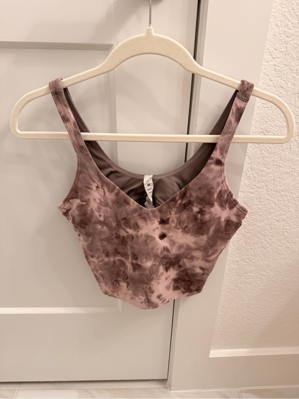 lululemon athletica Brown Tie-Dye Scoop Crop Tank